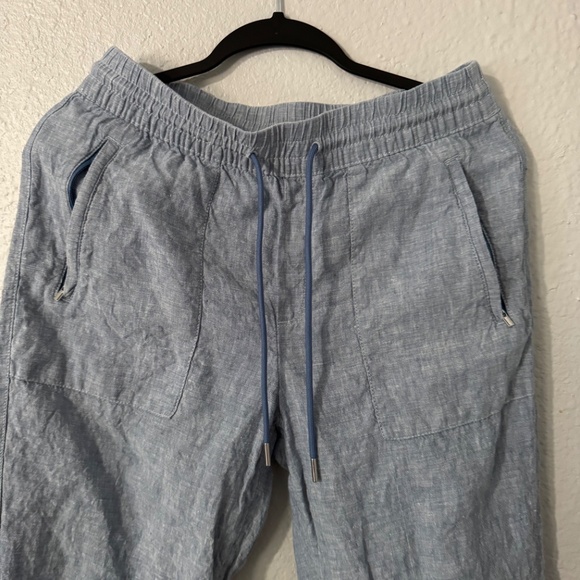 Athleta‎ Retreat Linen Joggers | Size 6 | Light Blue Chambray - Picture 3 of 8